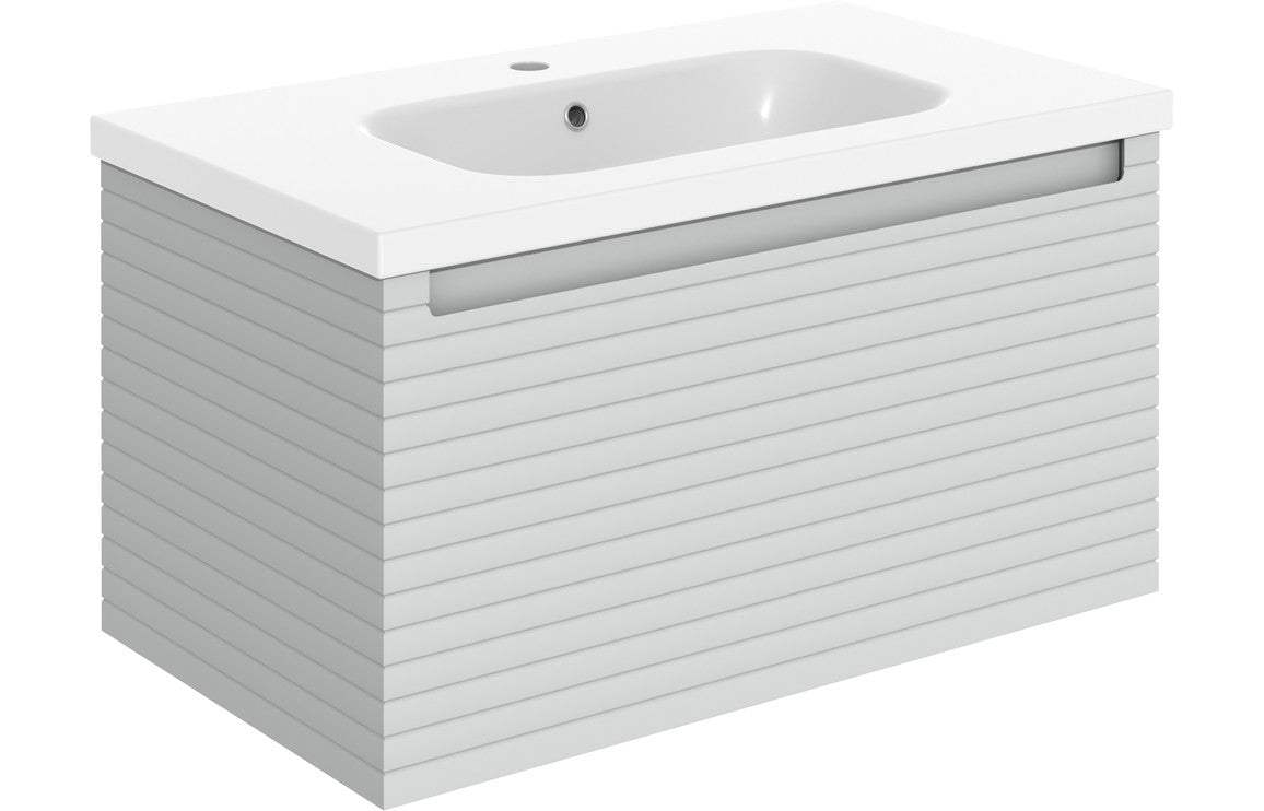 Align 815mm Wall Hung 1 Drawer Basin Unit & Basin - Matt Mineral Grey