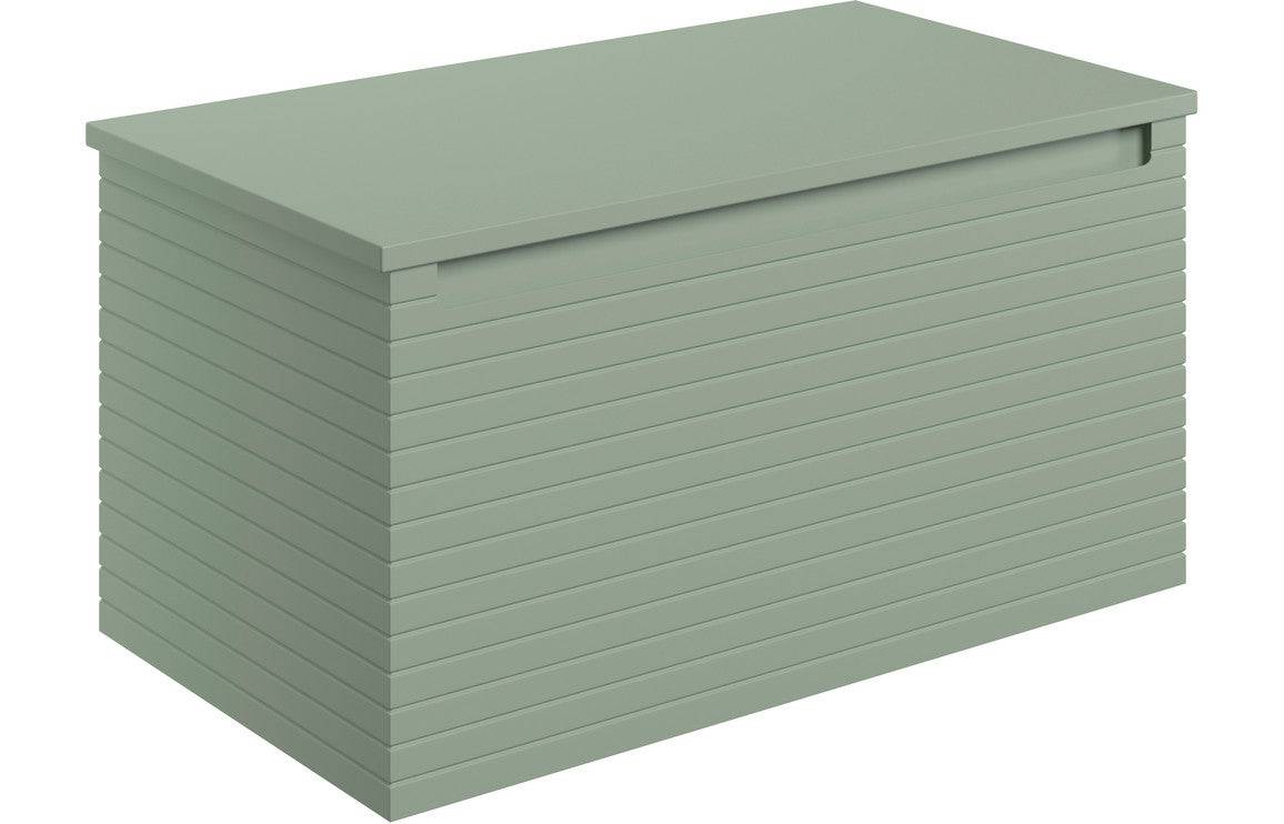 Align 800mm Wall Hung 1 Drawer Basin Unit & Worktop - Matt Willow Green