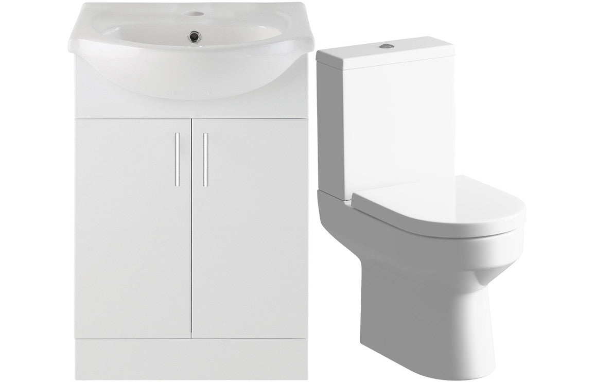 Vista 650mm Vanity & C/C Toilet Pack