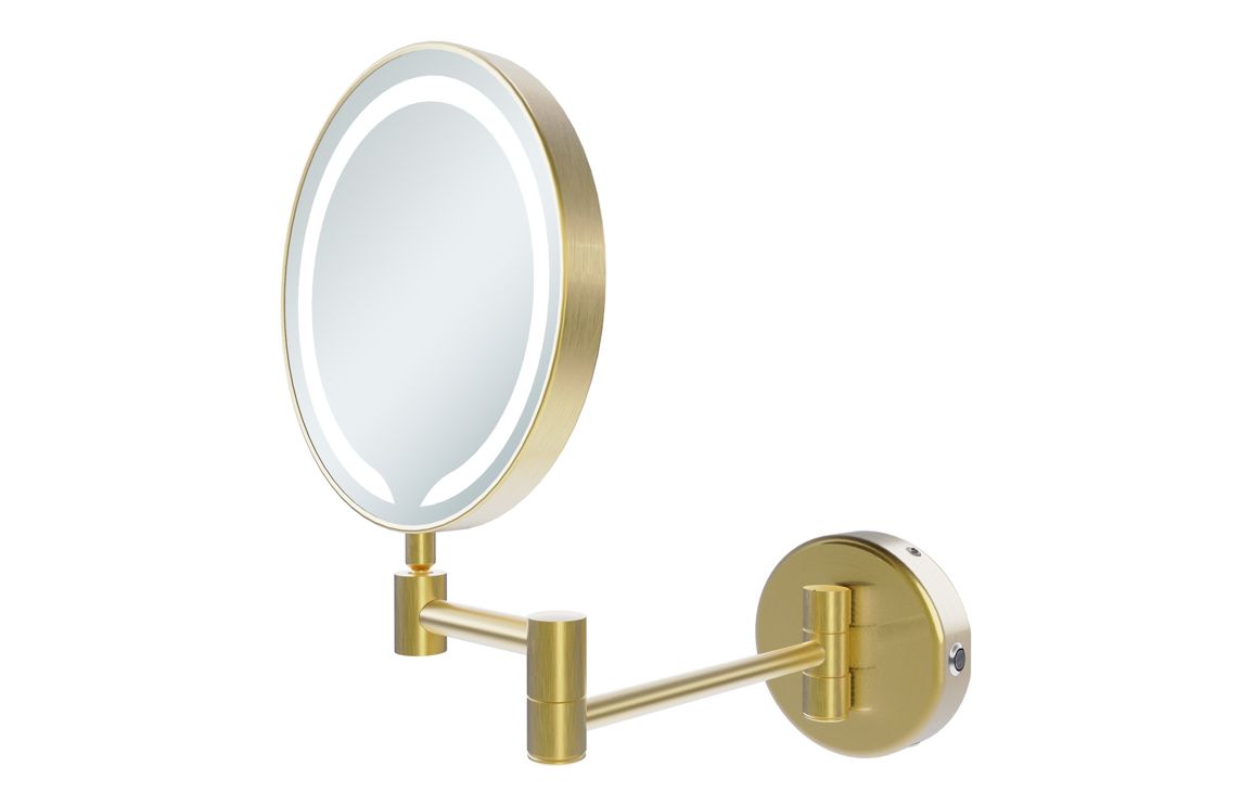 Hoshi Round LED Cosmetic Mirror - Brushed Brass