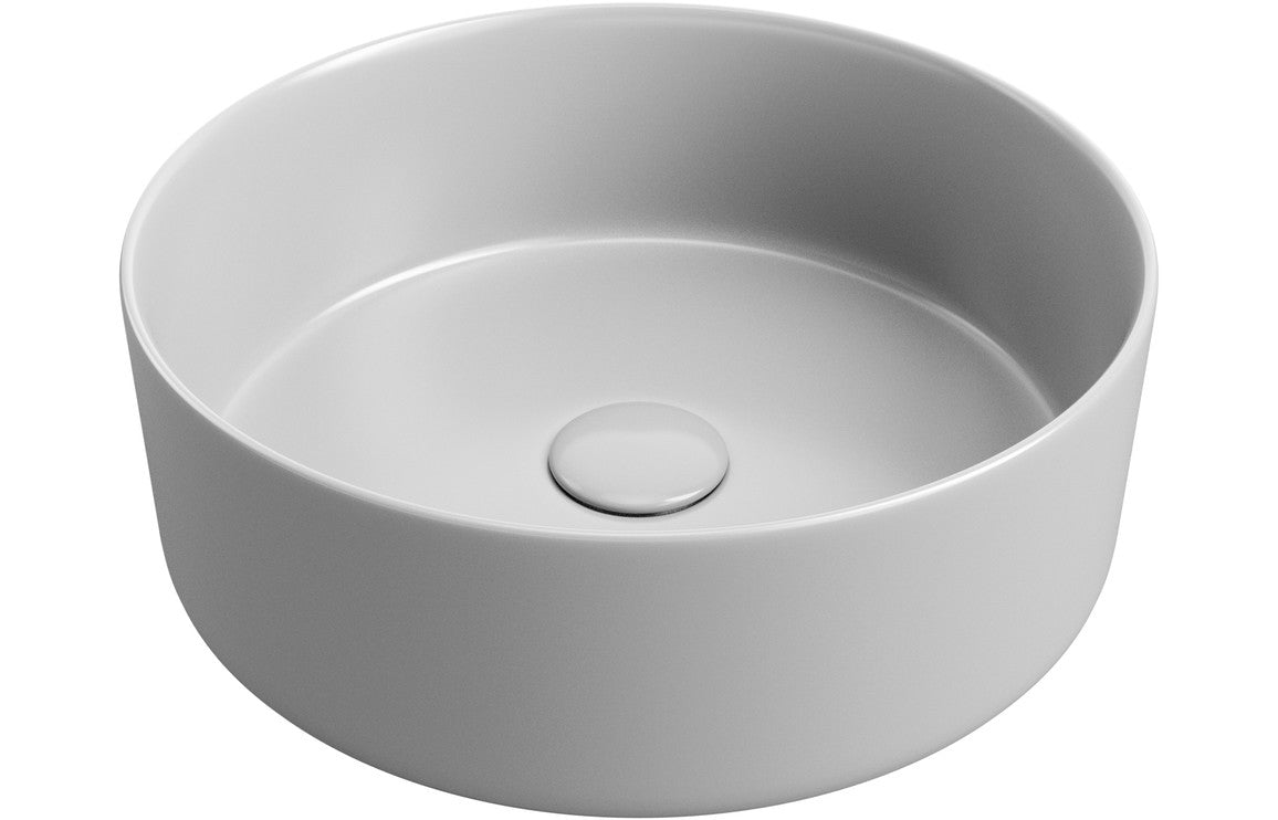 Luxey 355mm Ceramic Round Washbowl & Waste - Matt Light Grey