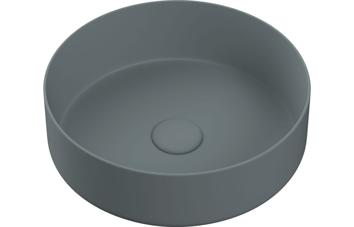 Luxey 355mm Ceramic Round Washbowl & Waste - Matt Grey
