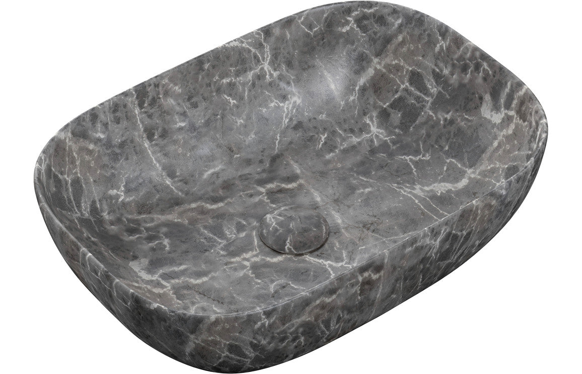 Otto 460x330mm Ceramic Washbowl - Grey Marble Effect