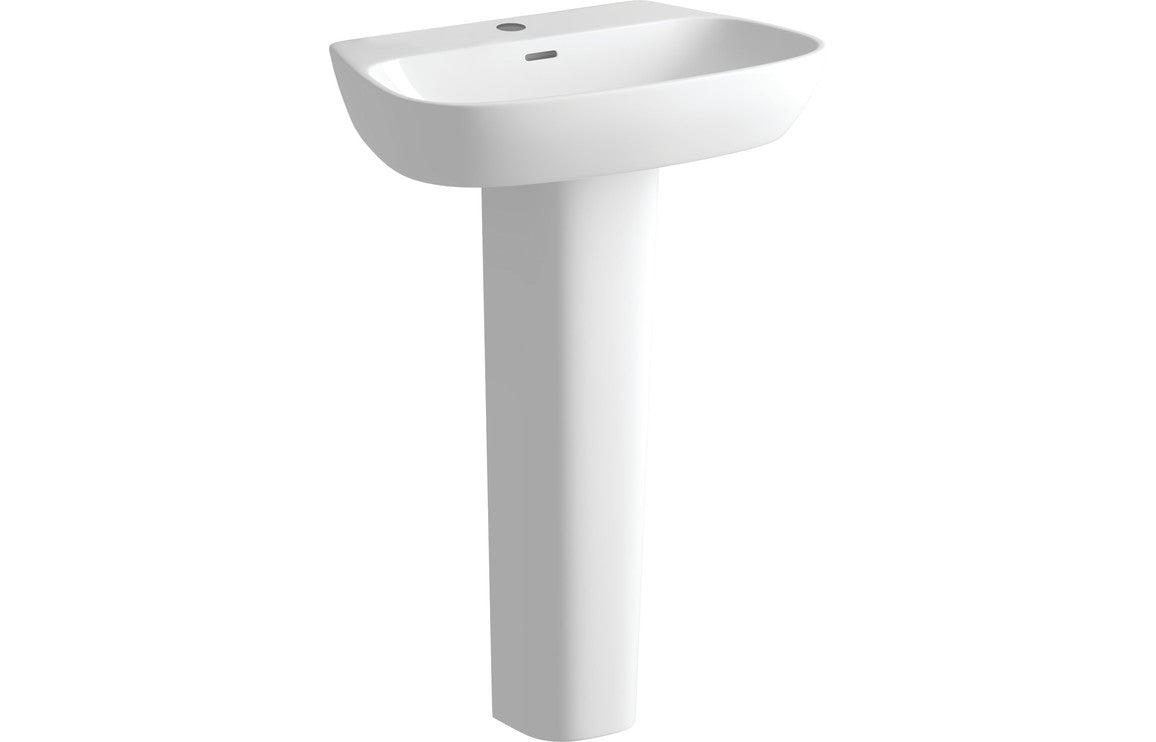 Amyris 600x400mm 1TH Basin & Full Pedestal