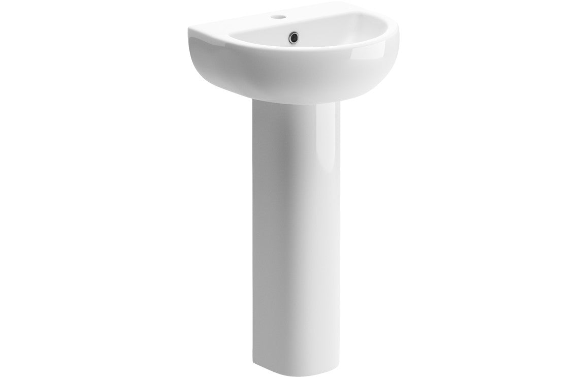 Tuscany 450x400mm 1TH Basin & Full Pedestal