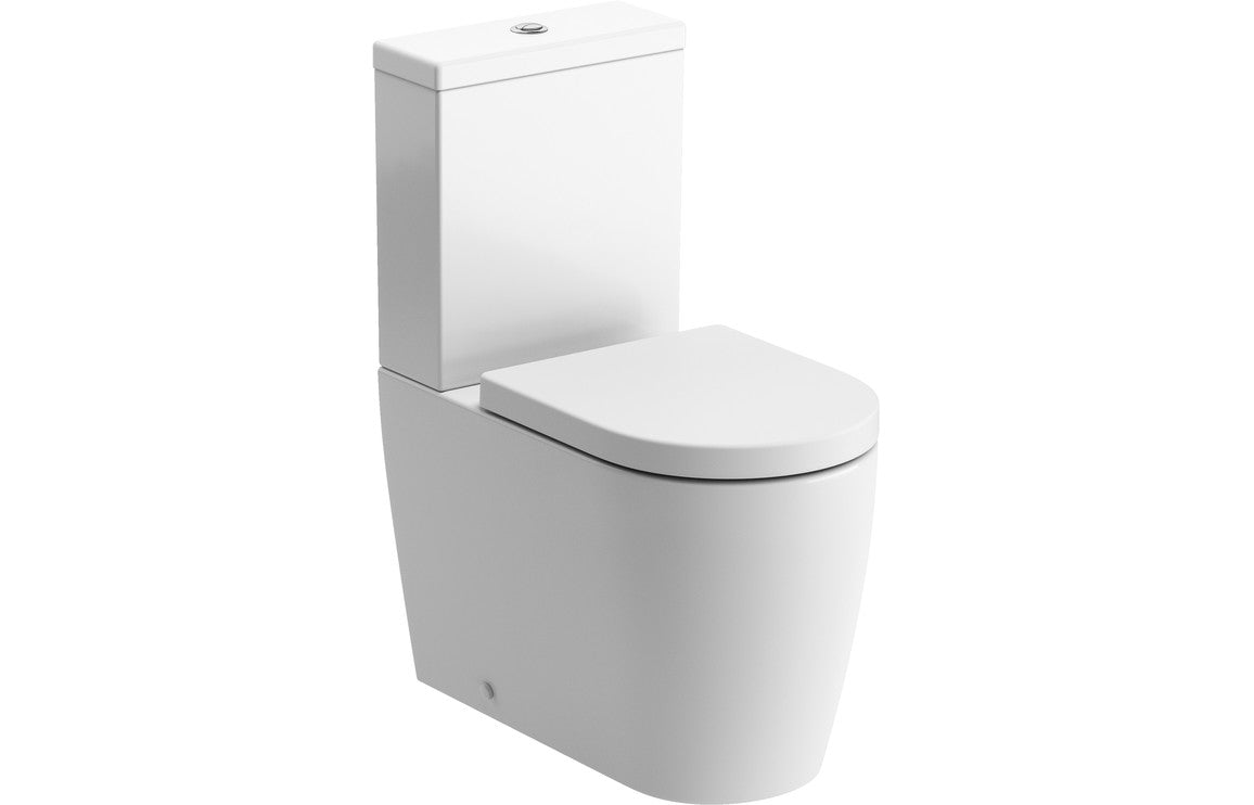 Cilantro Rimless Close Coupled Fully Shrouded Comfort Height WC & Soft Close Seat