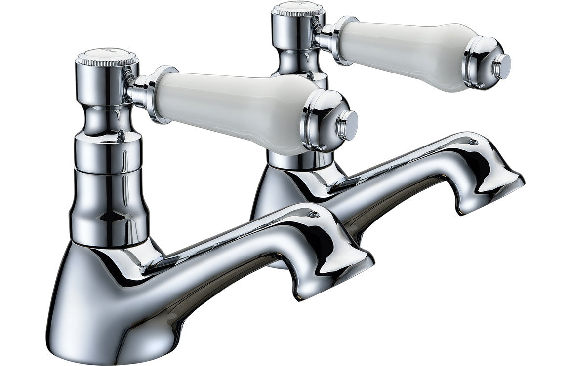 Millom Bath Pillar Taps - Chrome