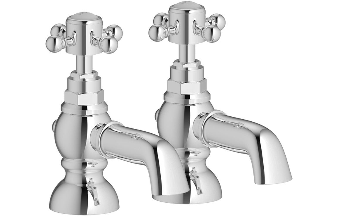 Tadlow Bath Pillar Taps - Chrome