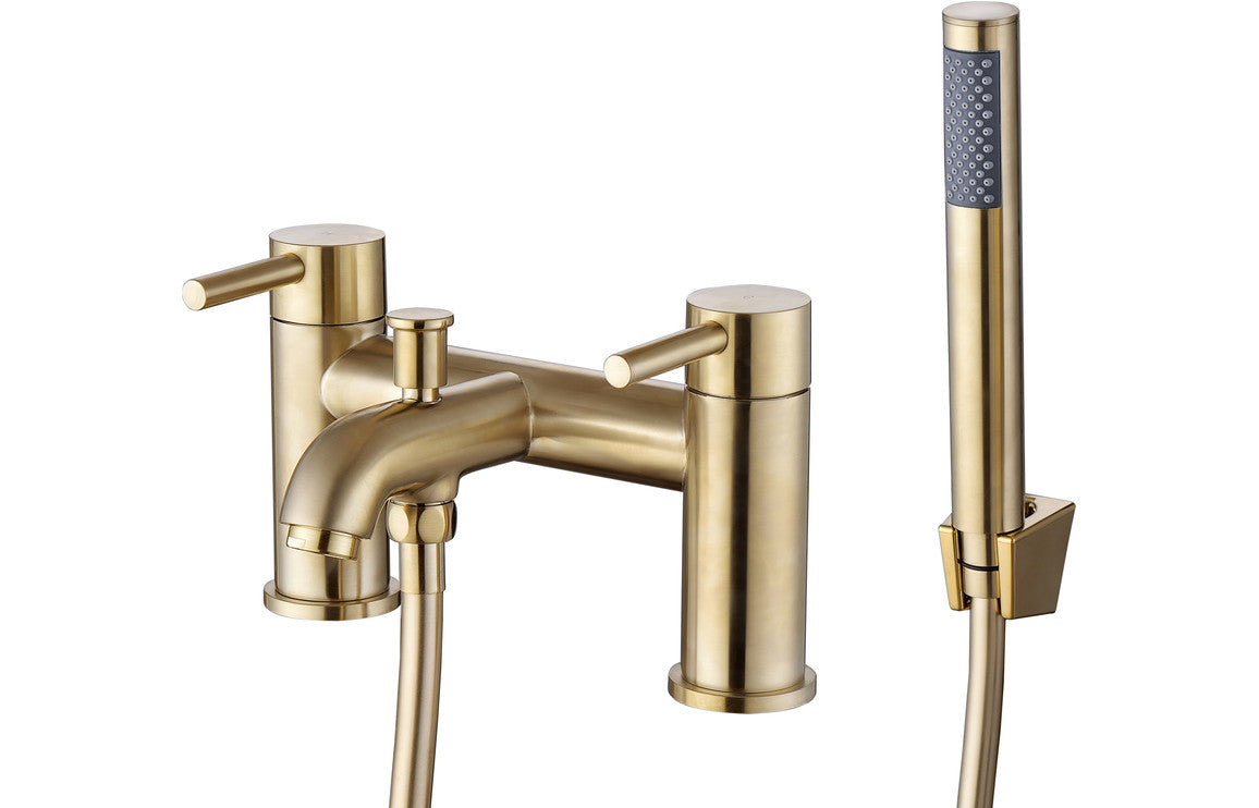 Pescara Bath/Shower Mixer & Bracket - Brushed Brass