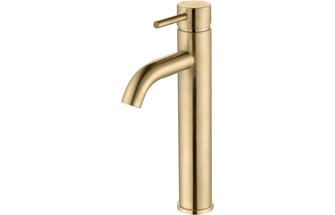 Pescara Tall Basin Mixer - Brushed Brass