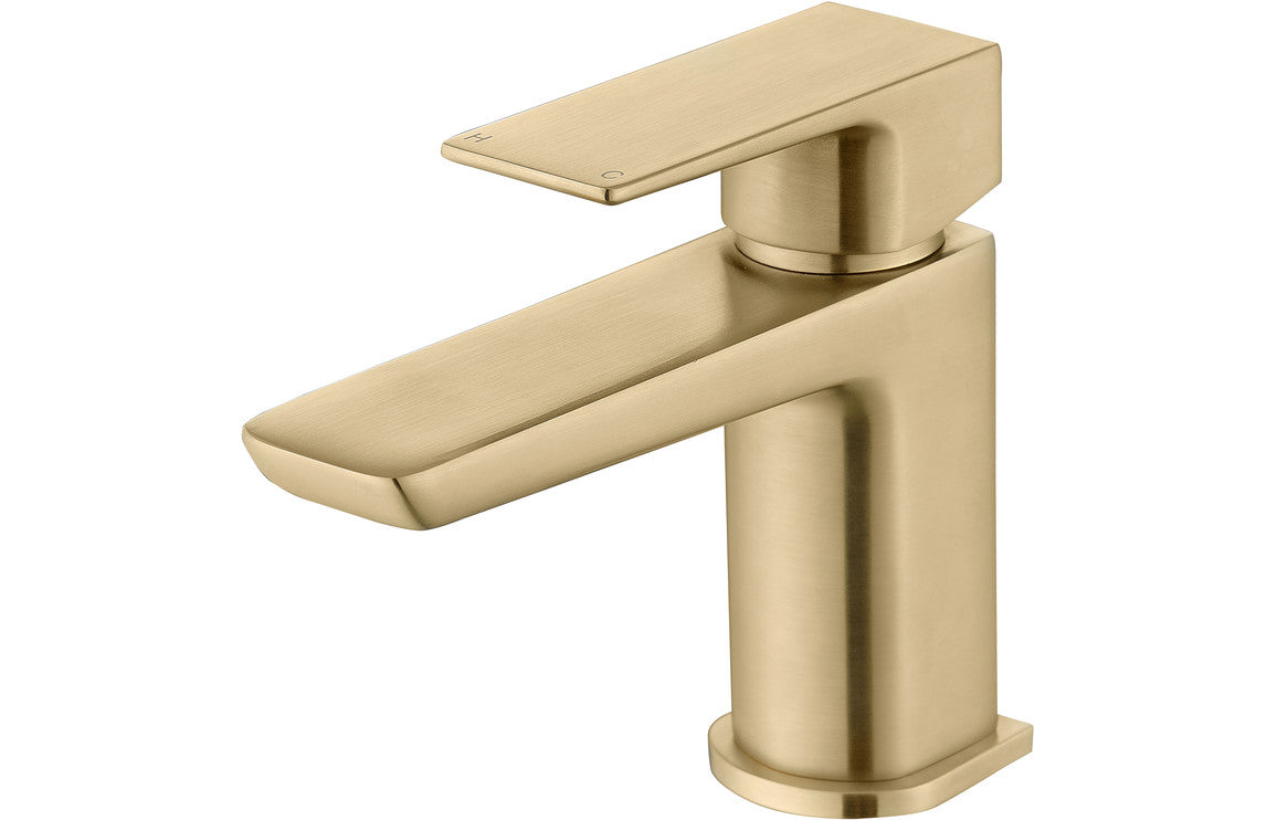 Berio Cloakroom Basin Mixer & Waste - Brushed Brass