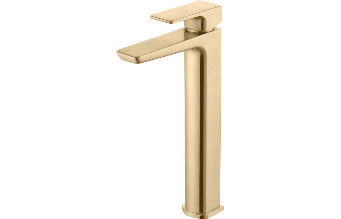 Berio Tall Basin Mixer - Brushed Brass