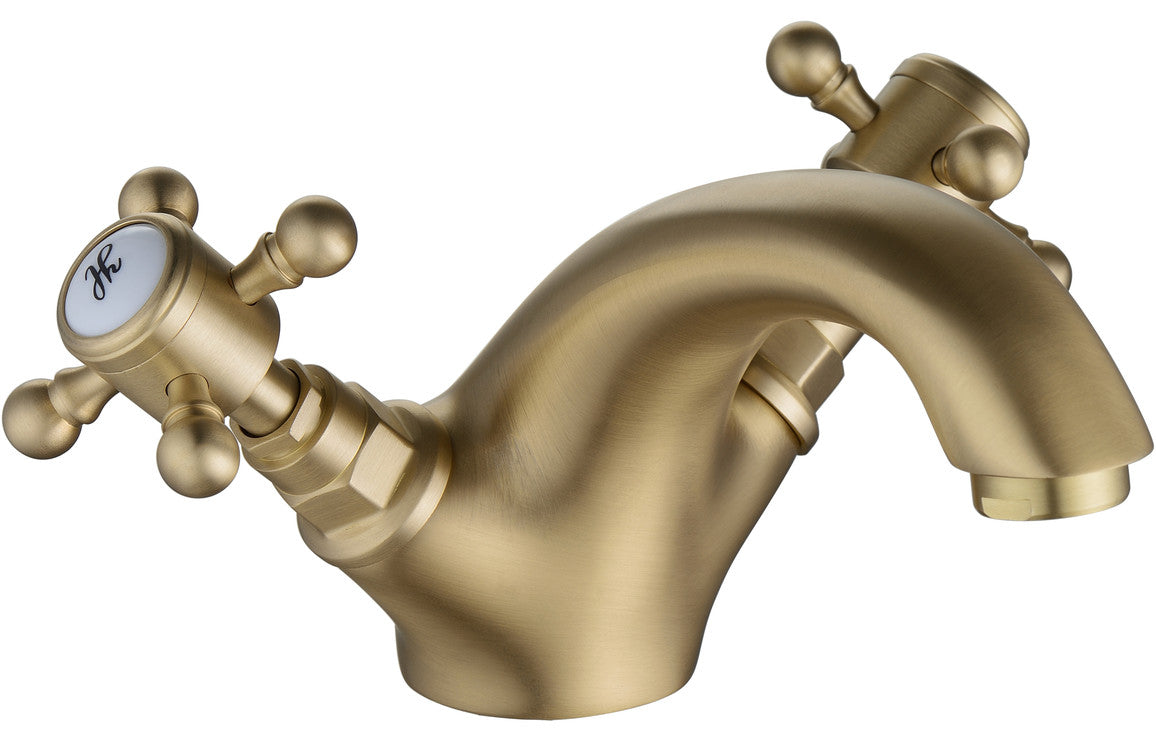 Tadlow Basin Mixer & Pop Up Waste - Brushed Brass