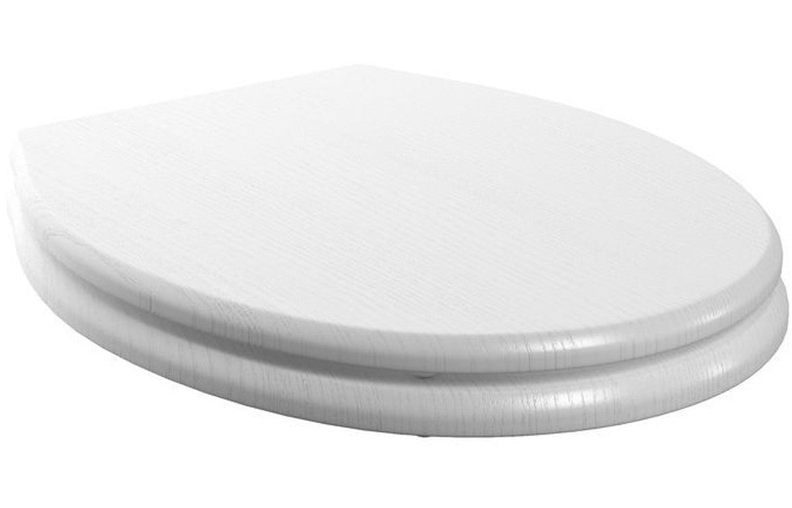 Sherbourne Soft Close Toilet Seat - Satin White Wood Effect