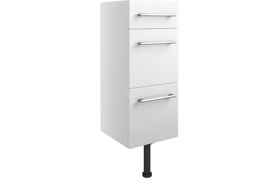 Alba 300mm 3 Drawer Unit - White Gloss