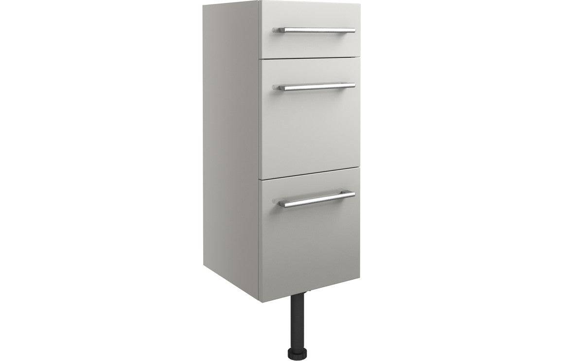 Alba 300mm 3 Drawer Unit - Light Grey Gloss