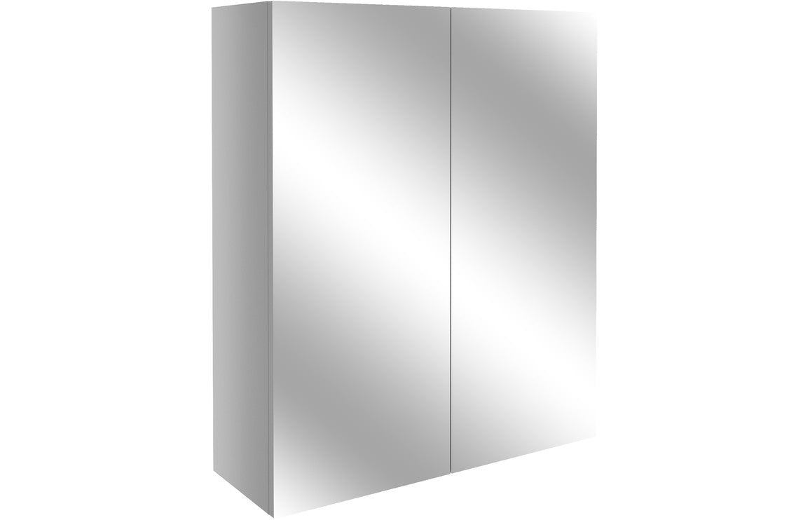 Alba 600mm Mirrored Unit - Light Grey Gloss