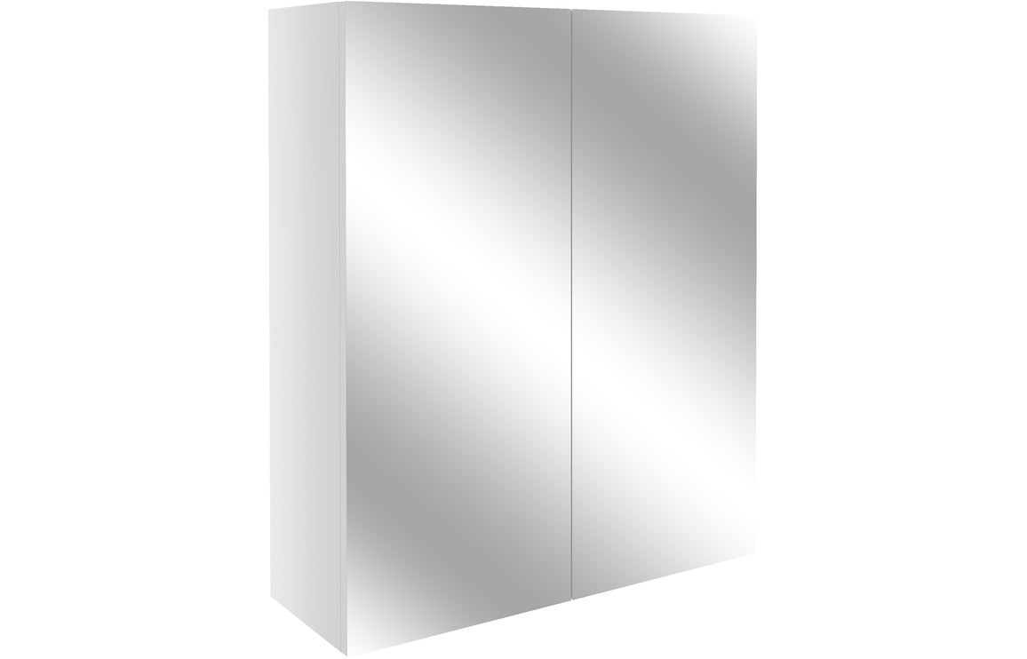 Alba 600mm Mirrored Unit - White Gloss
