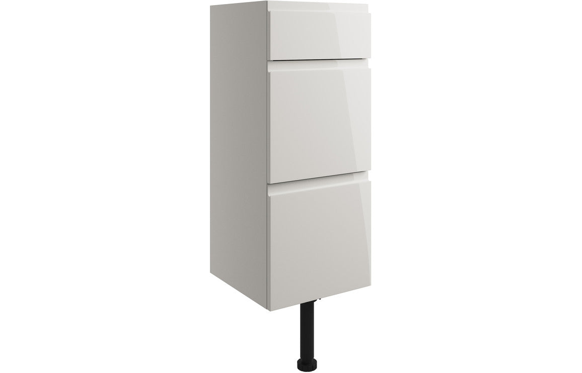 Valesso 300mm 3 Drawer Unit - Pearl Grey Gloss