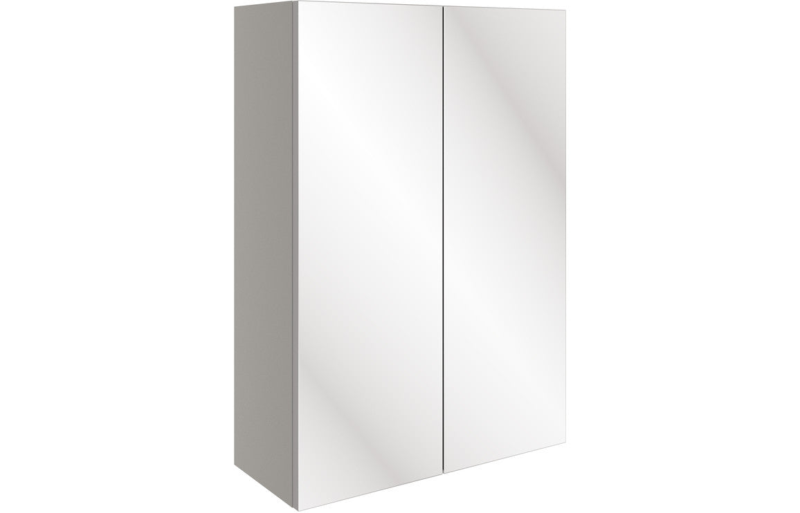 Valesso 500mm Mirrored Wall Unit - Pearl Grey Gloss
