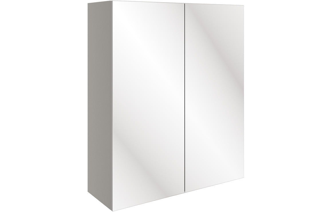 Valesso 600mm Mirrored Wall Unit - Pearl Grey Gloss
