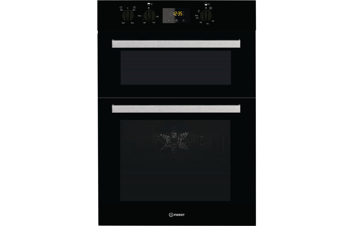 Indesit IDD 6340 BL Double Electric Oven - Black