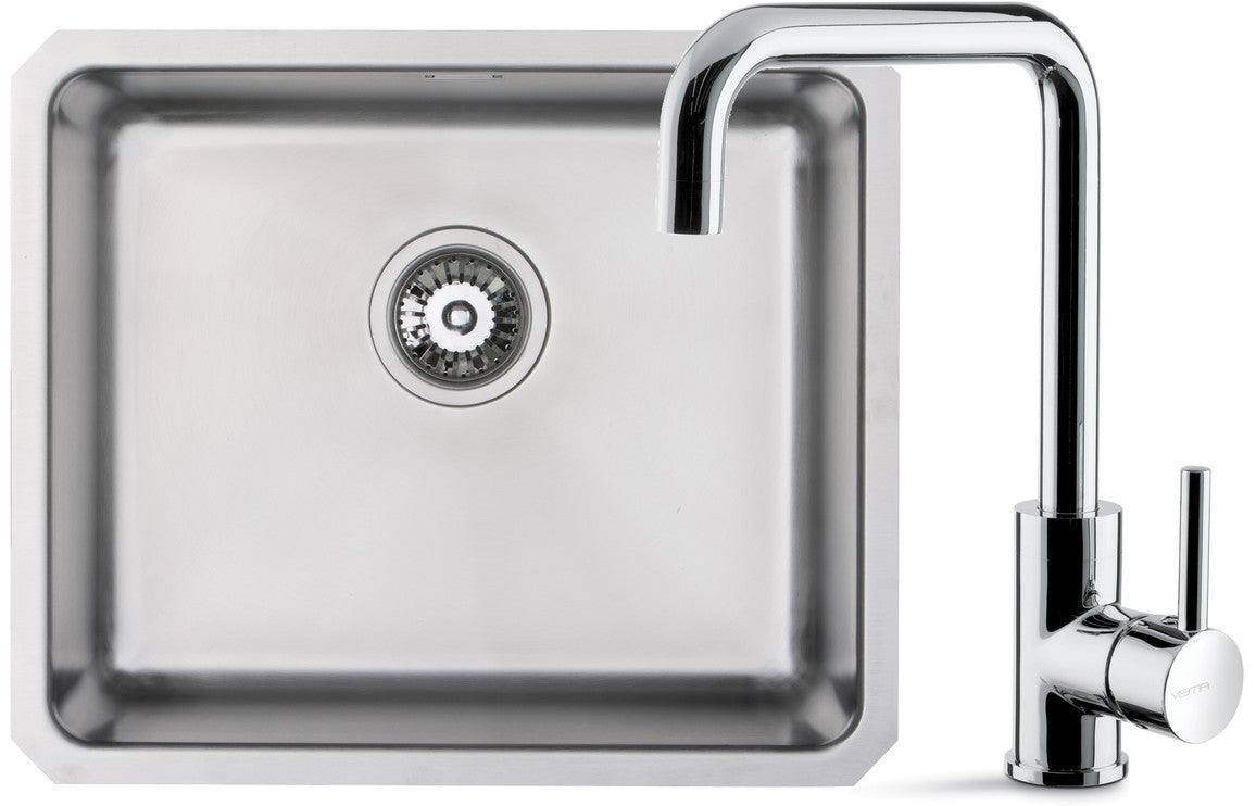 Prima+ Large 1.0B R25 Undermount Sink & Riace Single Lever Tap Pack