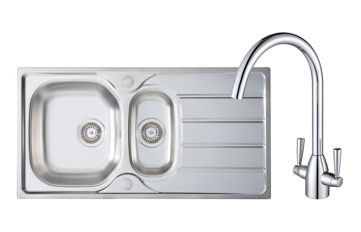 Prima 1.5B Inset Sink & Chelsea Tap Pack - St/Steel & Chrome