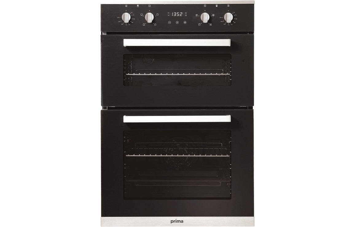 Prima+ PRDO302 Double Electric Oven - Black & St/Steel