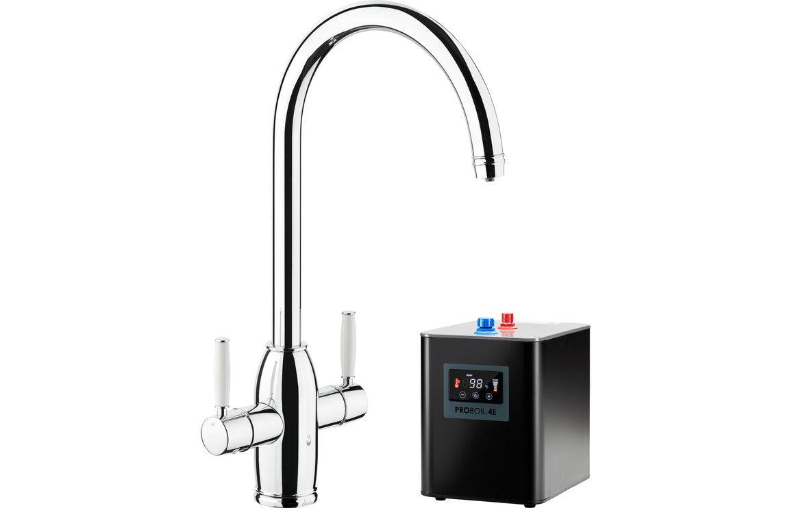 Abode Province 4 IN 1 Monobloc Tap & Proboil.4E Tank - Chrome, Antique Brass, Brushed Nickel