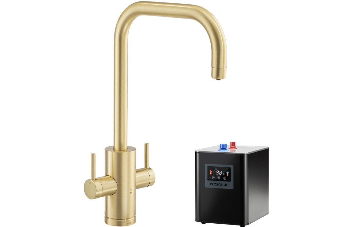 Abode Project 4 IN 1 Monobloc Tap & Proboil.4E Tank - Brushed Brass