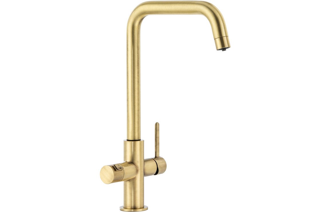 Abode Prothia 3 IN 1 Quad Spout Slimline Monobloc Tap - Brushed Brass