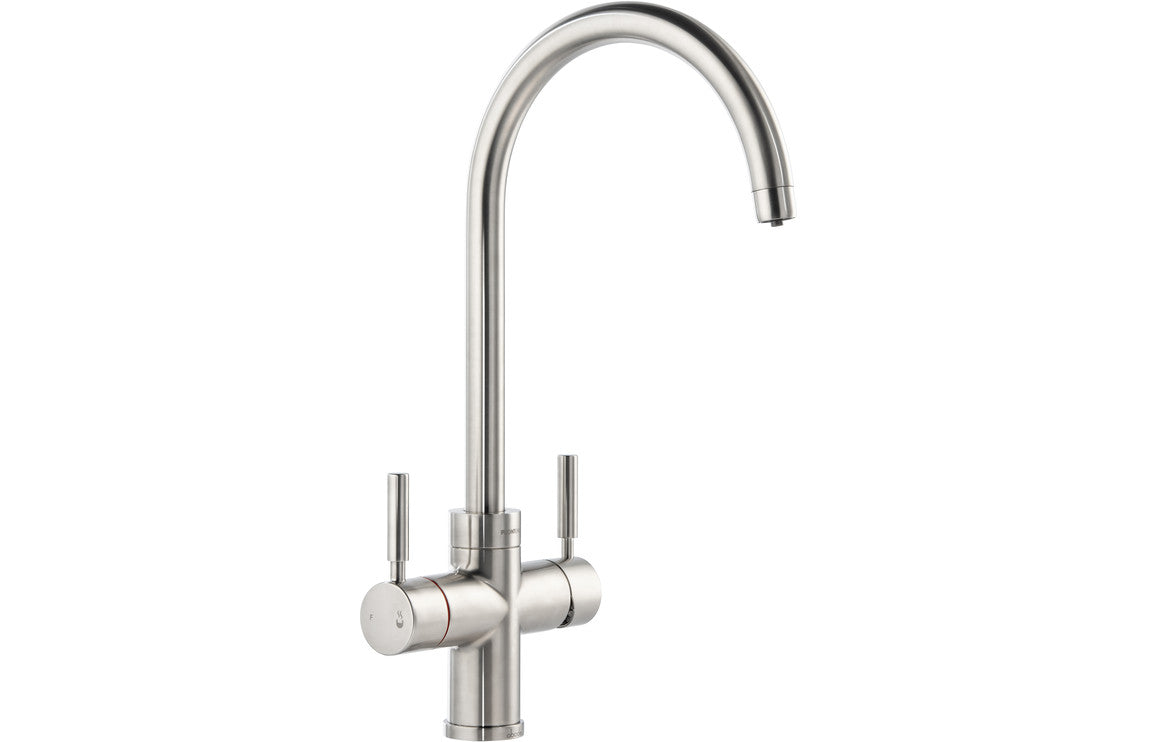 Abode Propure 4 IN 1 Swan Spout Monobloc Tap - Brushed Nickel