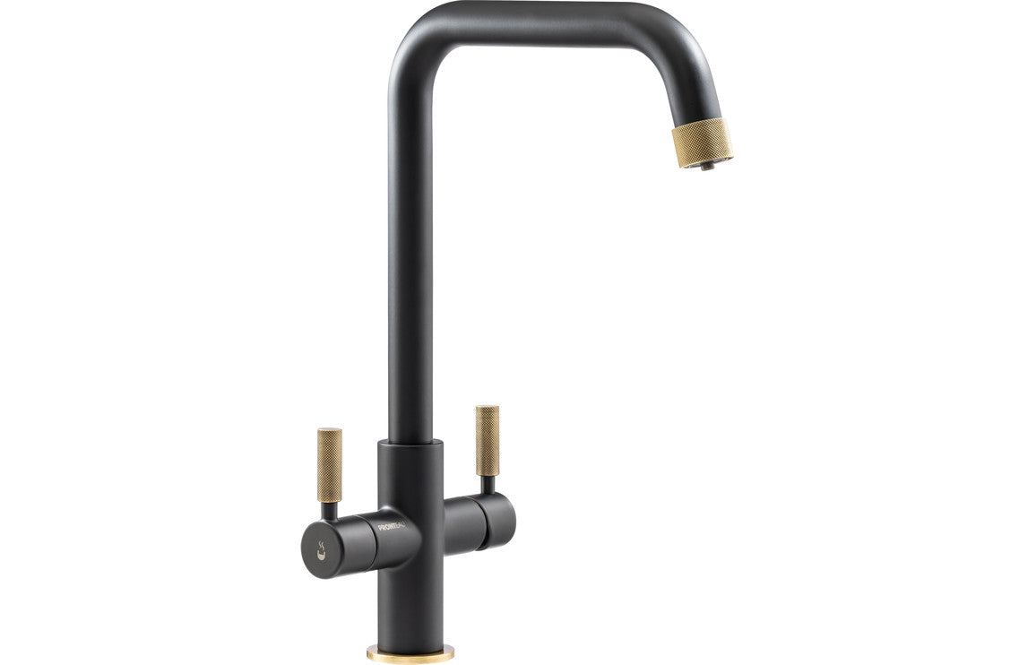 Abode Industria 3 IN 1 Monobloc Tap - Matt Black & Antique Brass