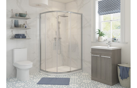 Classix 1200x800mm 2 Door Offset Quadrant - Chrome