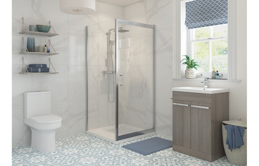 Classix 900mm Infold Door - Chrome