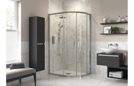 Iconix 1000x800mm 2 Door Offset Quadrant - Chrome