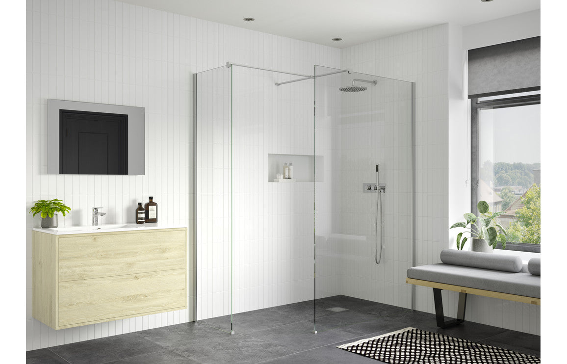 Iconix 900mm Wetroom Panel & Side Panel - Chrome