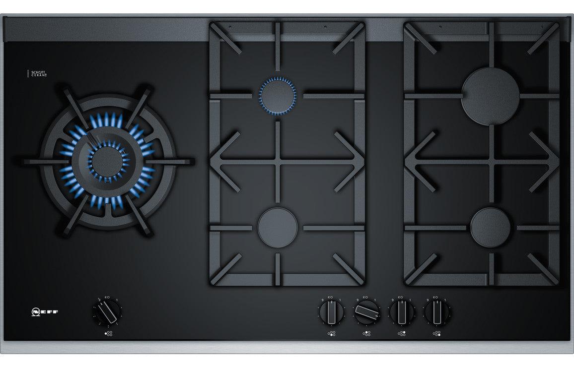 Neff N90 T29TS79N0 90cm Gas on Glass Hob - Black