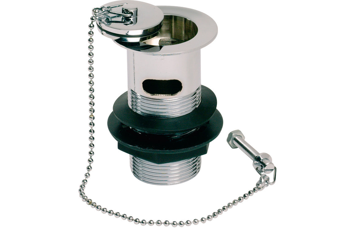 Slotted Basin Plug & Chain Waste - Chrome