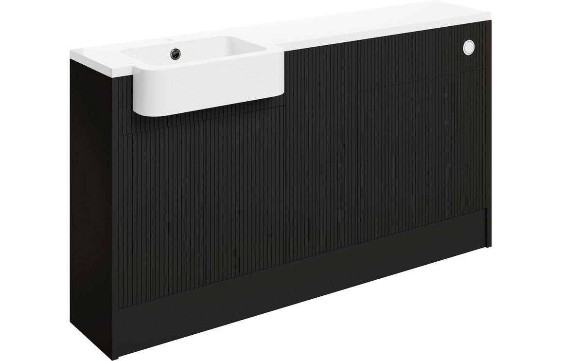 Texture 1542mm Basin  WC & 1 Door Unit Pack (RH) - Matt Graphite Grey
