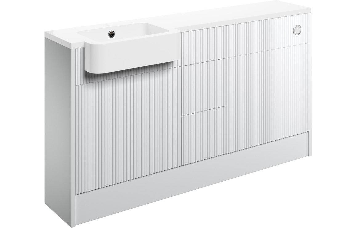 Texture 1542mm Basin  WC & 3 Drawer Unit Pack (LH) - Matt White