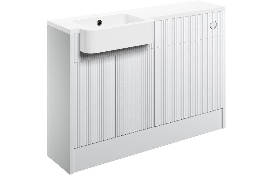 Texture 1242mm Basin & WC Unit Pack (LH) - Matt White