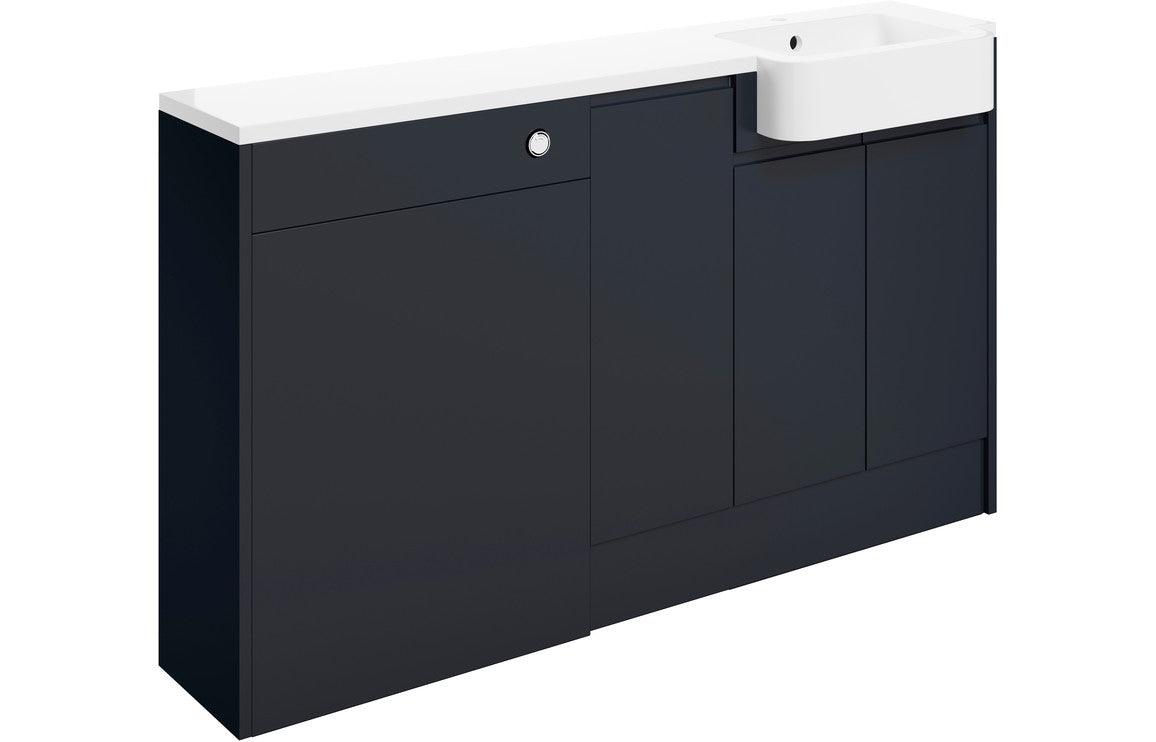 Valesso 1542mm Basin  WC & 1 Door Unit Pack (LH) - Matt Indigo Blue