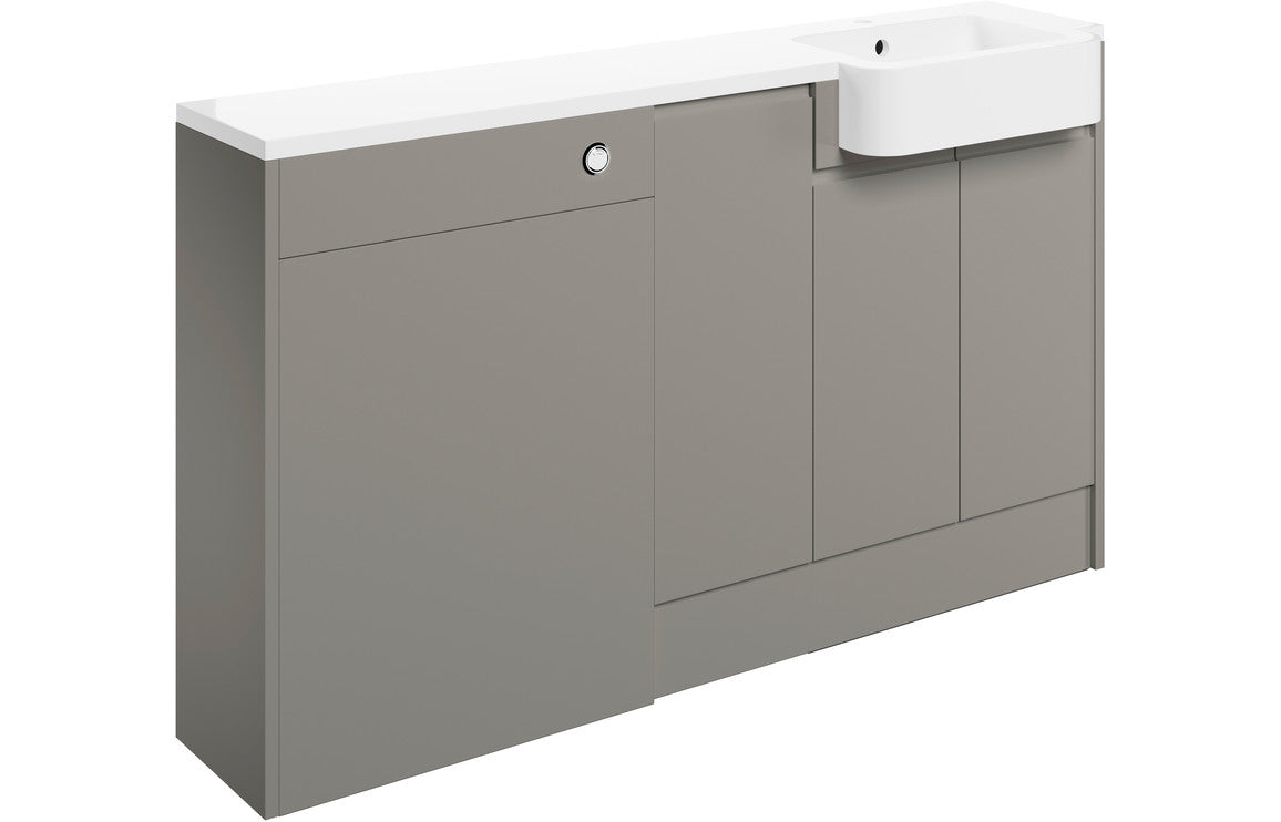Valesso 1542mm Basin  WC & 1 Door Unit Pack (LH) - Pearl Grey Gloss