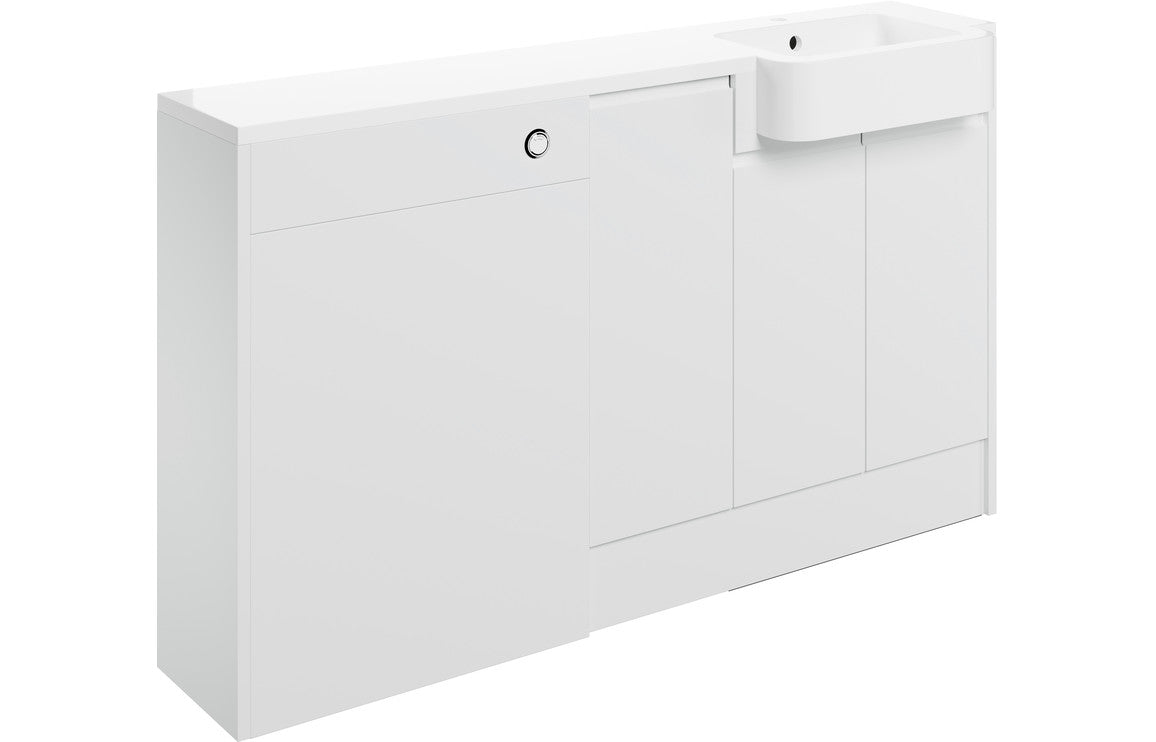 Valesso 1542mm Basin  WC & 1 Door Unit Pack (LH) - White Gloss