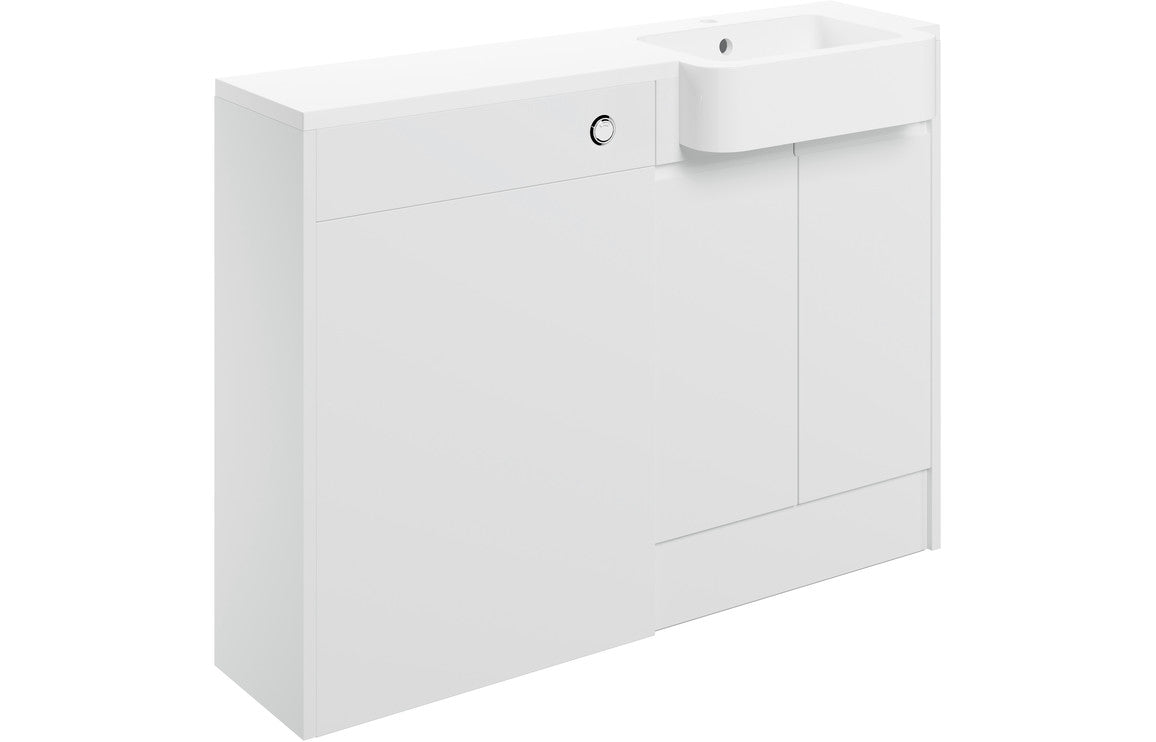 Valesso 1242mm Basin & WC Unit Pack (LH) - White Gloss