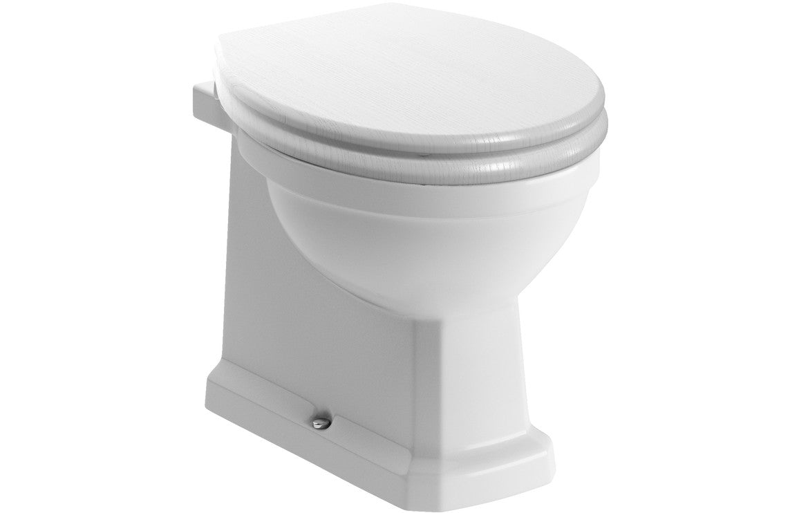 Sherbourne Back To Wall WC & Satin White Wood Effect Seat