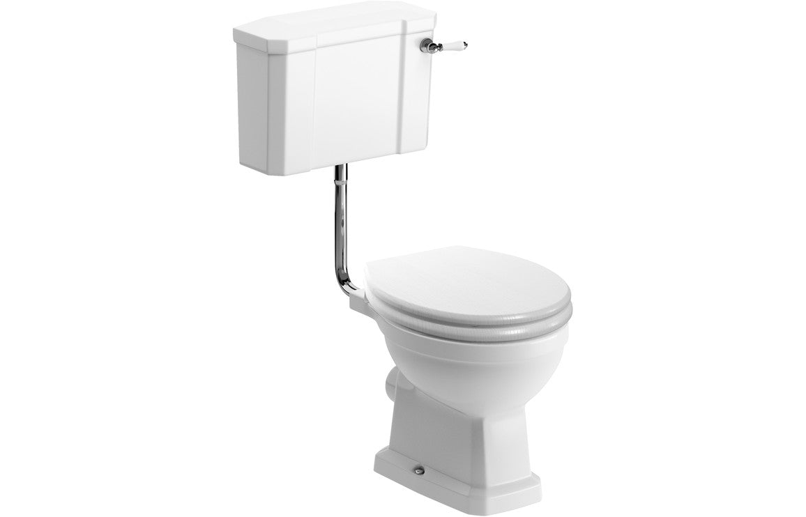Sherbourne Low Level WC & Satin White Wood Effect Seat