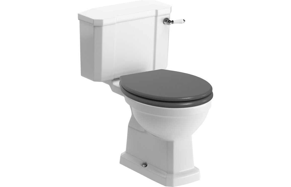 Sherbourne Close Coupled WC & Grey Ash Soft Close Seat